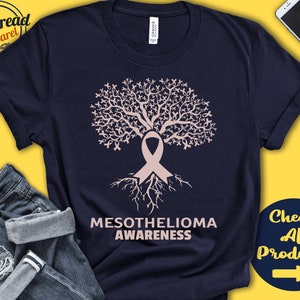 Camiseta com mesotelioma | Conscientização sobre mesotelioma | Árvore da Vida | Fita de pérola | Lutador | Guerreiro | Cirurgia | Recuperação | Moletom com capuz | A2944