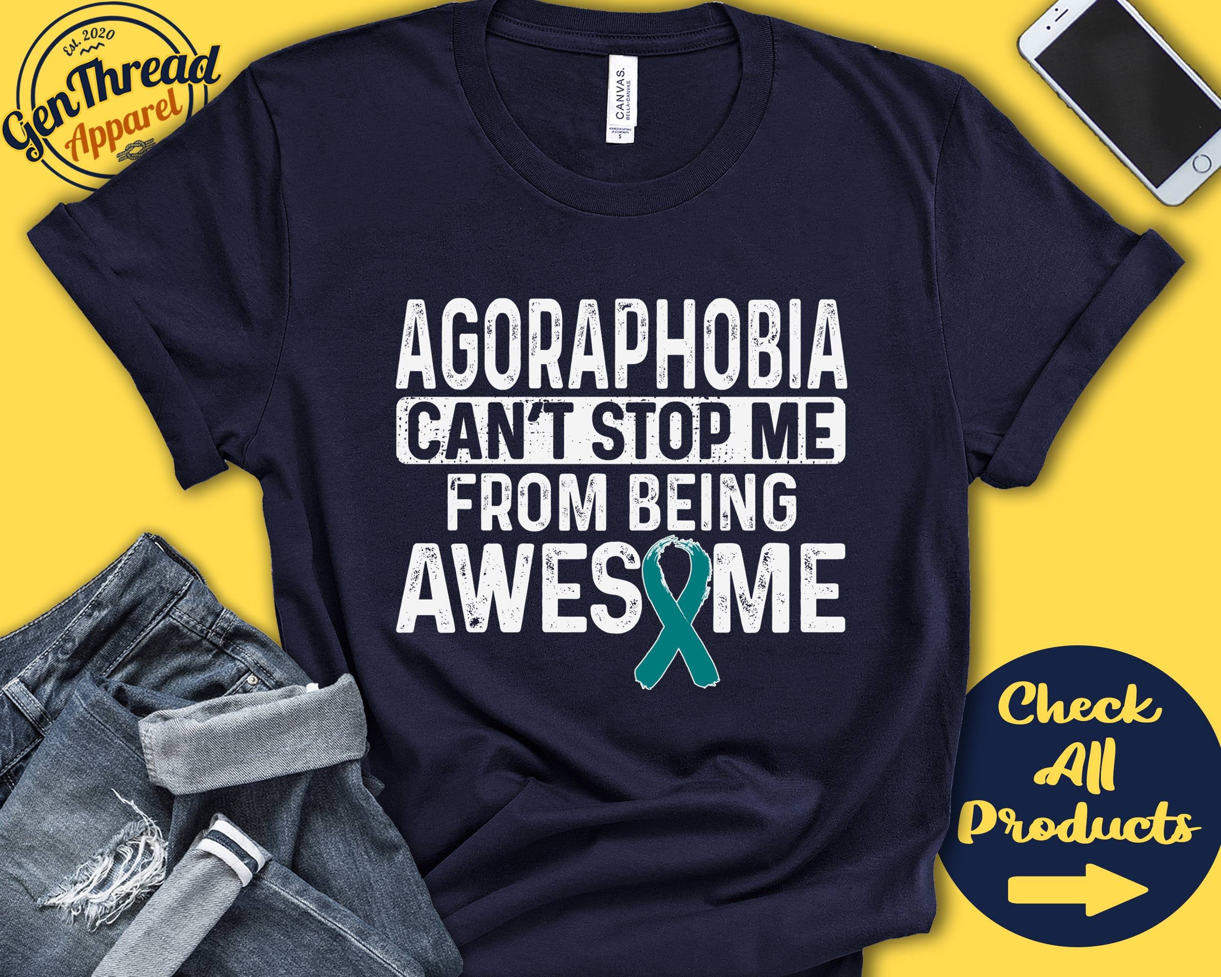 Agoraphobia Shirt Agoraphobia Awareness Teal Ribbon picture pic