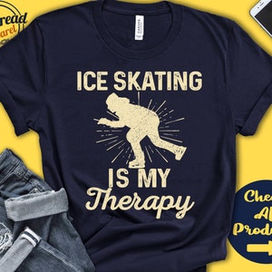 Camiseta de patinadora no gelo | Patinação no gelo é minha terapia | Presente de patinadora no gelo | Camiseta de patinação artística | Esportes no gelo | Moletom com capuz | A2064