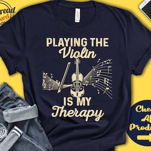 Violin Player Shirt | Violin Gift | Violinist | Orchestra | Stringed | Musician | Music | Instrument | My Therapy | Tank Hoodie | A2492