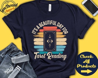Shirt tarotlezen | Cadeau voor tarotlezer | Psychische lezing | Waarzegger | Retro-shirt Beautiful Day Hobby | Tanktop met capuchon | A2245