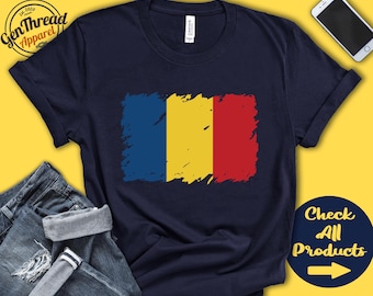 Rumänien Flagge Shirt | Geschenk für rumänisches Geschenk | Stolzer rumänischer Stolz | Rumänische Wurzel | Europäische Union Flagge Country Shirt | Tank Hoodie | F0140