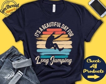 Long Jumper Shirt | Beautiful Day For Long Jumping | Long Jump Gift | Men | Sports | Track And Field | Athletics | Tank Hoodie | A1625