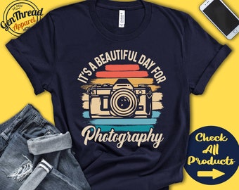Fotografi-tröja | Gåva till fotograf | Fotoälskare | Vintage kamera-tröja | Vacker dag hobby retro-tröja | Linne med huva | A2267