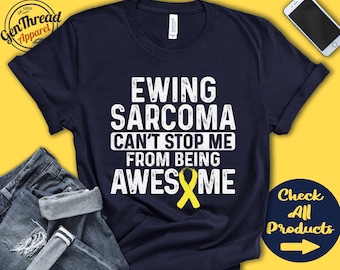 Camiseta de sarcoma de Ewing / Concientización sobre el sarcoma de Ewing / Lazo amarillo / Luchador / Guerrero / Cirugía / Recuperación / Imparable / Sudadera sin mangas / A1113