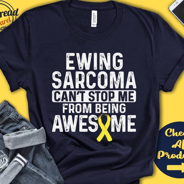 Ewing Sarcoma Shirt | Ewing Sarcoma Awareness | Yellow Ribbon | Fighter | Warrior | Surgery | Recovery | Cant Stop | Tank Hoodie | A1113