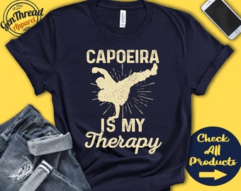 Capoeira Hemd | Capoeira ist Meine Therapie | Capoeira Kämpfer | Brasilien Kampfkunst-T-Shirt | Kampfsport | Tank Hoodie | A1982