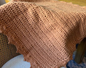 Handmade Crochet Baby Blanket | Camel Neutral Baby Blanket | Newborn Gift | Baby Shower Blanket