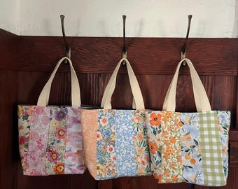 Whispering Garden Patchwork Tote Bags