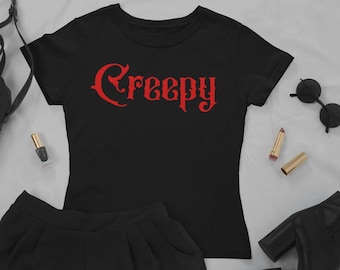 Creepy - Unisex Jersey Kurzarm T-Shirt - Goth - Punk Goth - Gothic - Gruselig