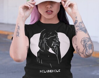 Melancholic - Unisex Jersey Short Sleeve Tee - Sadcore  - Pastel Goth - Pastel Grunge - Yami Kawaii - Menhara - Aesthetic