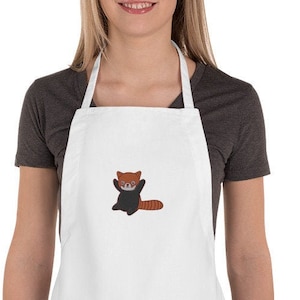Red Panda - Embroidered Apron - Kawaii Apron - Embroidered Red Panda - Gift for Cook - Gift for Her - Gift for Him