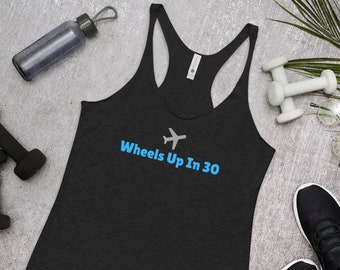 Wheels Up In 30 - Damski top typu racerback - Criminal Minds - Crime Show - Reid - Hotchner - Prentiss - Spencer Reid - Gift