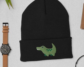 Embroidered Alligator Beanie – Louisiana Crocodile Hat