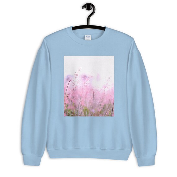 Pink Flowers Unisex Sweatshirt Pastel Floral Shirt Soft Etsy