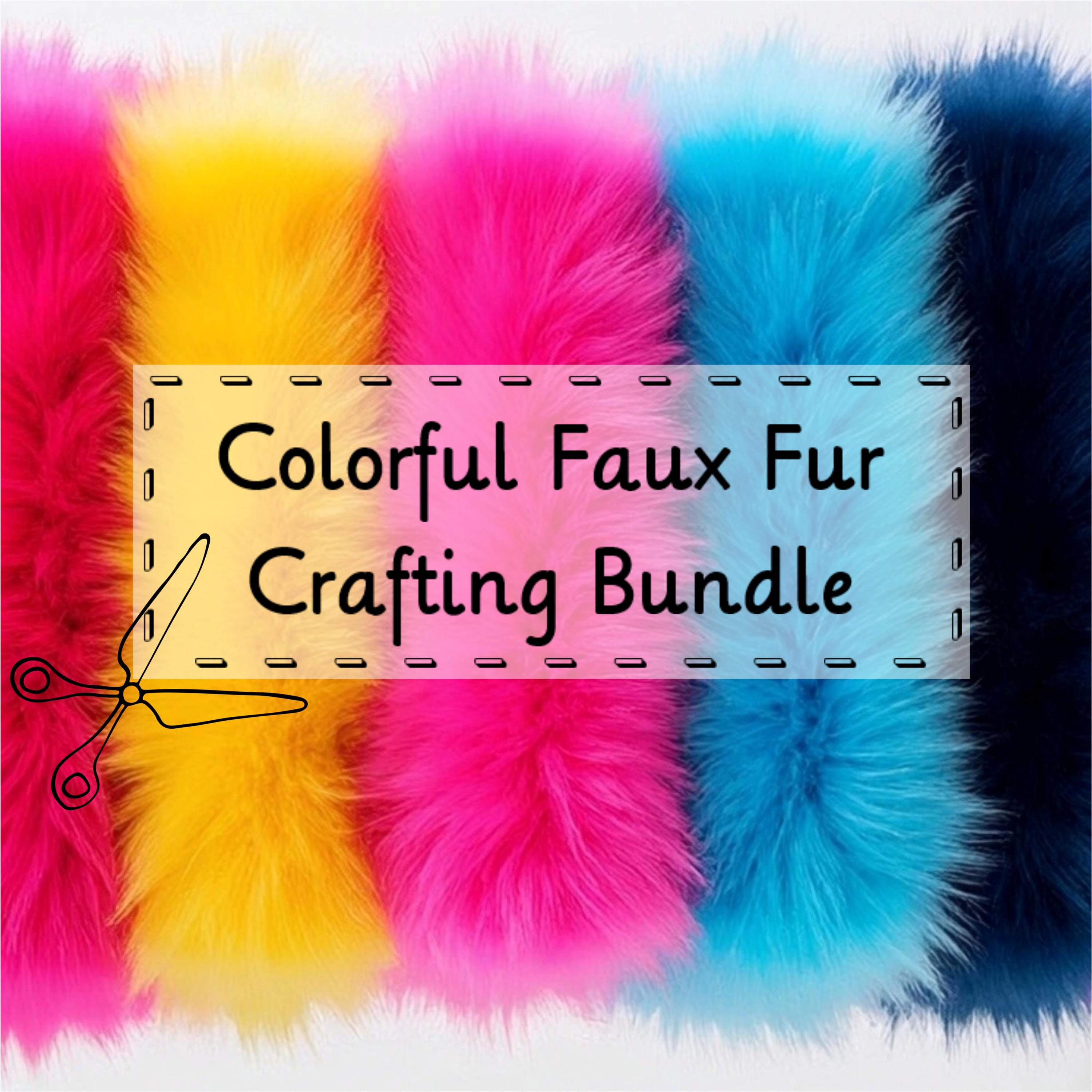 Furry Fabric Crafting Bundles Assorted Colorful Faux Fur  display picture 3