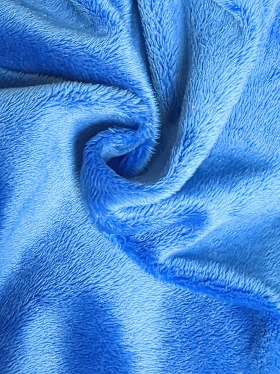 Ultra Soft Minky Fabric ROYAL BLUE Microfiber Plush Fabric for Sewing, Craft, and Decor, 60" Wide - Sold by Yard