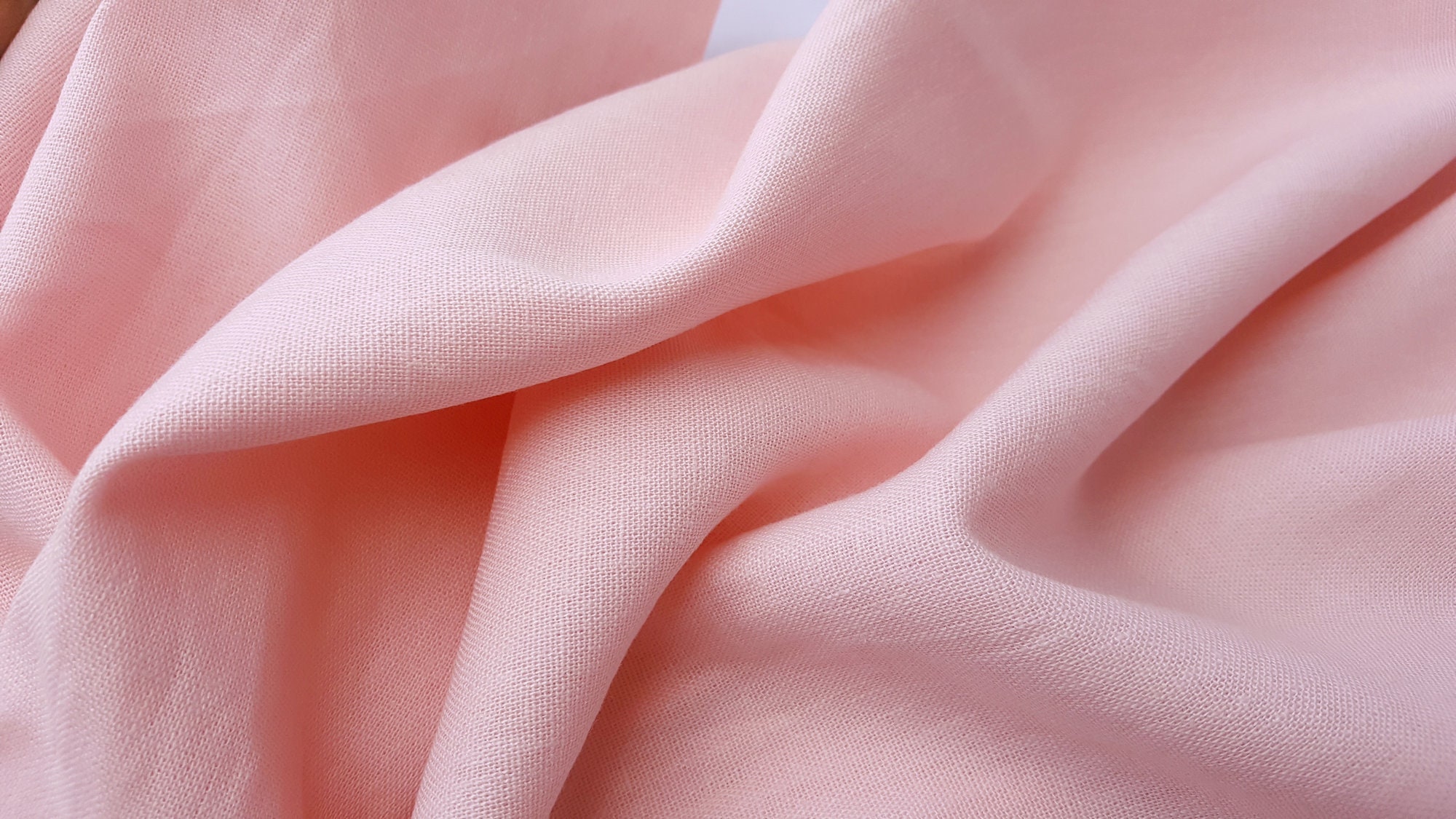 Linen Rayon Blend Fabric BTY Azalea Pink Peach 52 wide Etsy