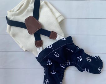 Harbor Days Adjustable Suspender & Pants Three-Piece Set