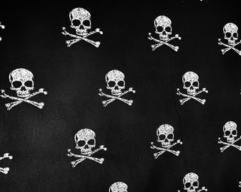 Cotton Twill Skull with Crossbones Pattern 54” Width Sold by the yard