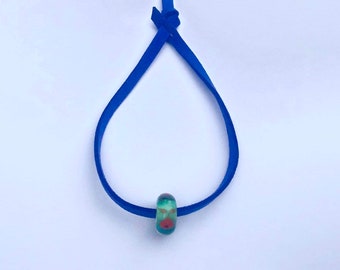 Pulsera azul, pulsera Trollbead, pulsera de dijes, pulsera única Trollbead, pulsera de ansiedad