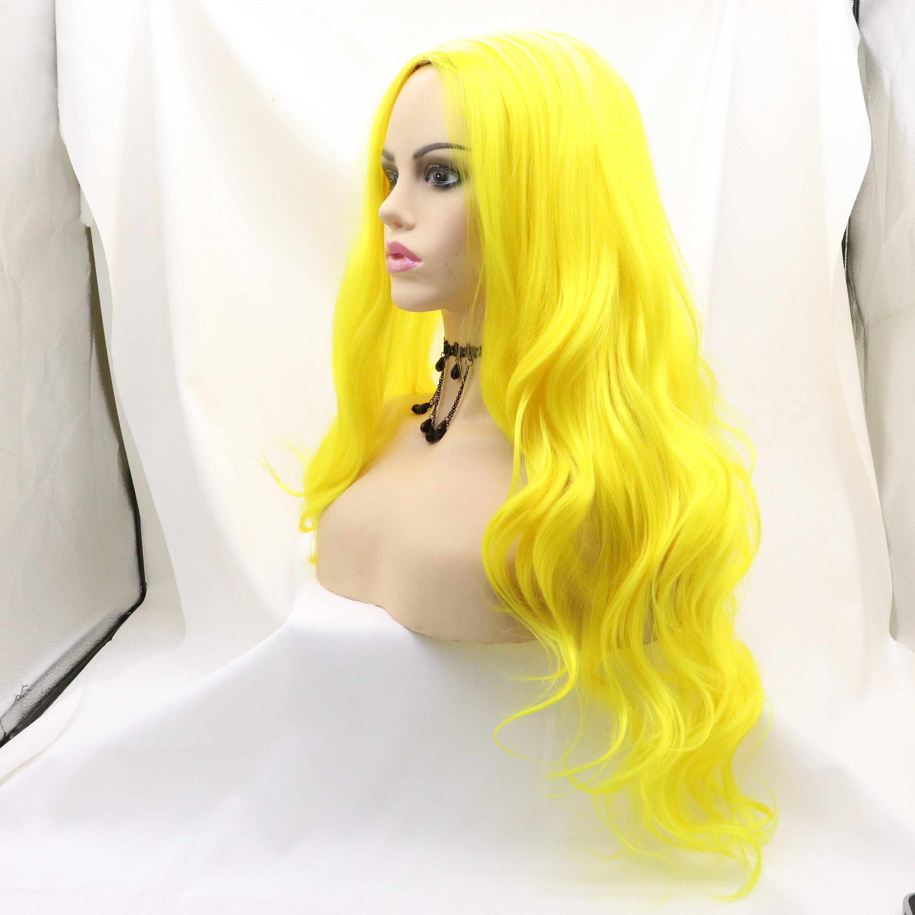 Bright yellow wigs. long yellow wig.cosplay wig. party wig. Etsy