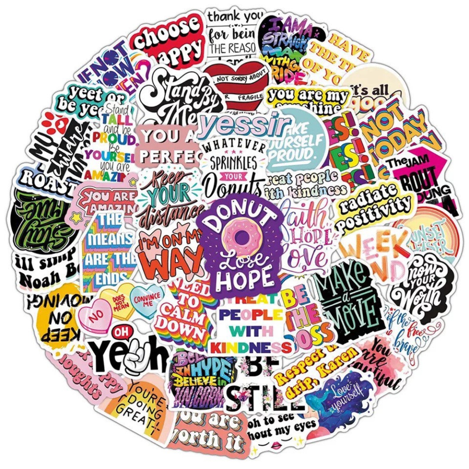 50 Pieces Aesthetic Sticker Vsco Room Decor Bottle Pop Culture Etsy