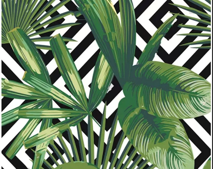 Plants on Luxe Black and White Adult Paint by Number Kit
