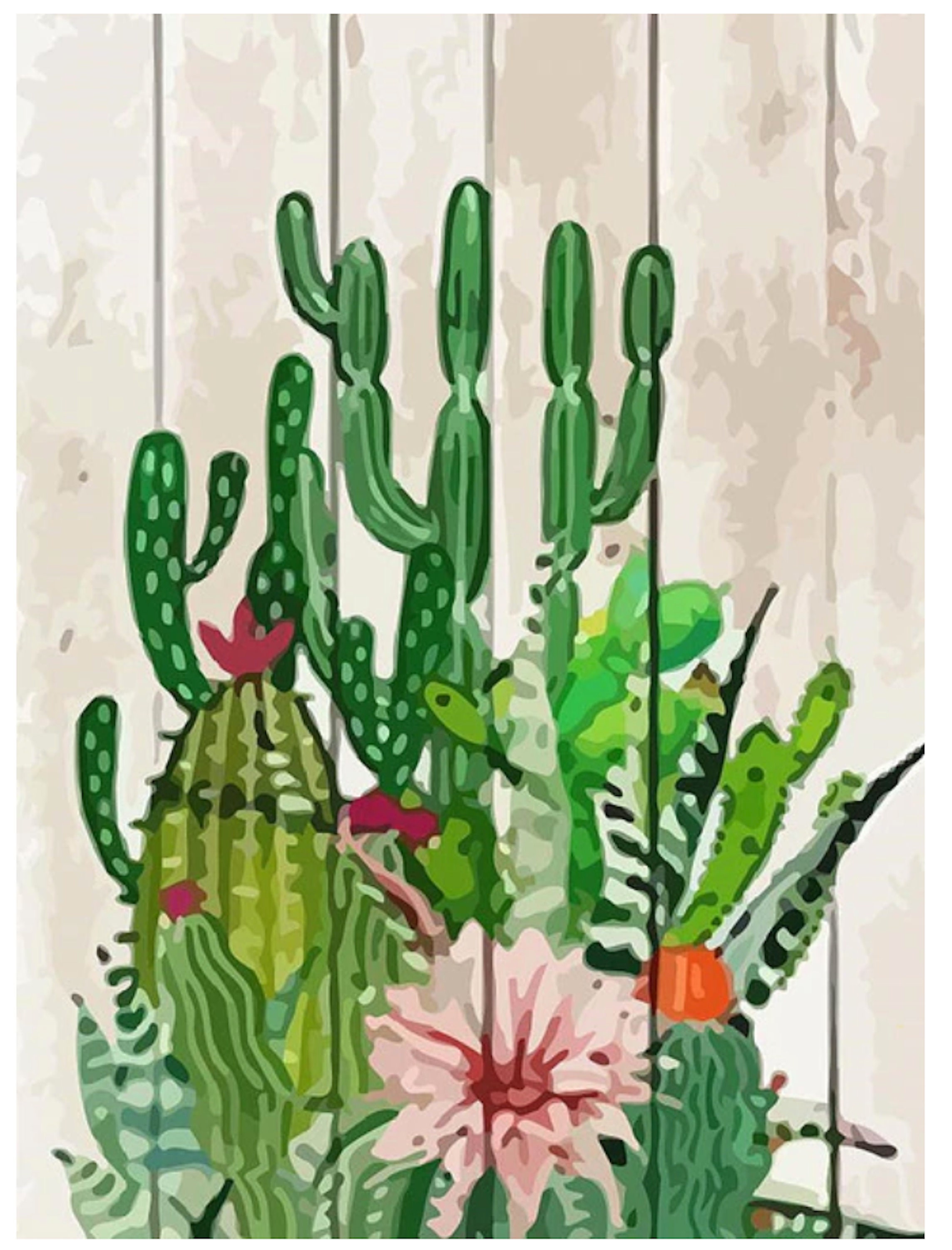 Floral Cactus II Paint by Number Kit Etsy