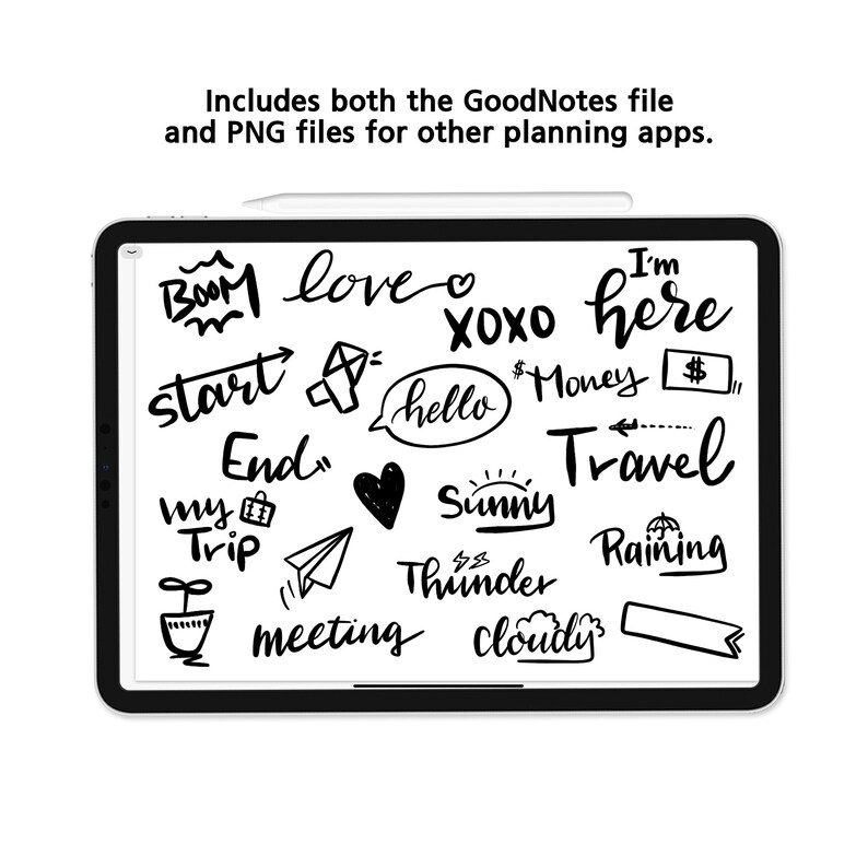 GoodNotes stickers Calligraphy digital stickers iPad Etsy