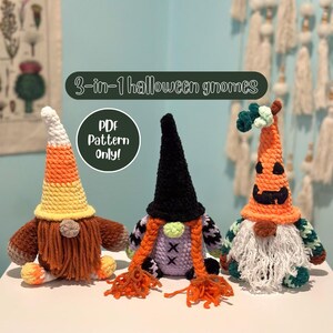3-in-1 Halloween Gnomes Crochet Pattern