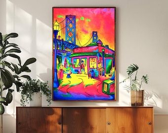 Red's Java House: Giclee Canvas Print by John Landon