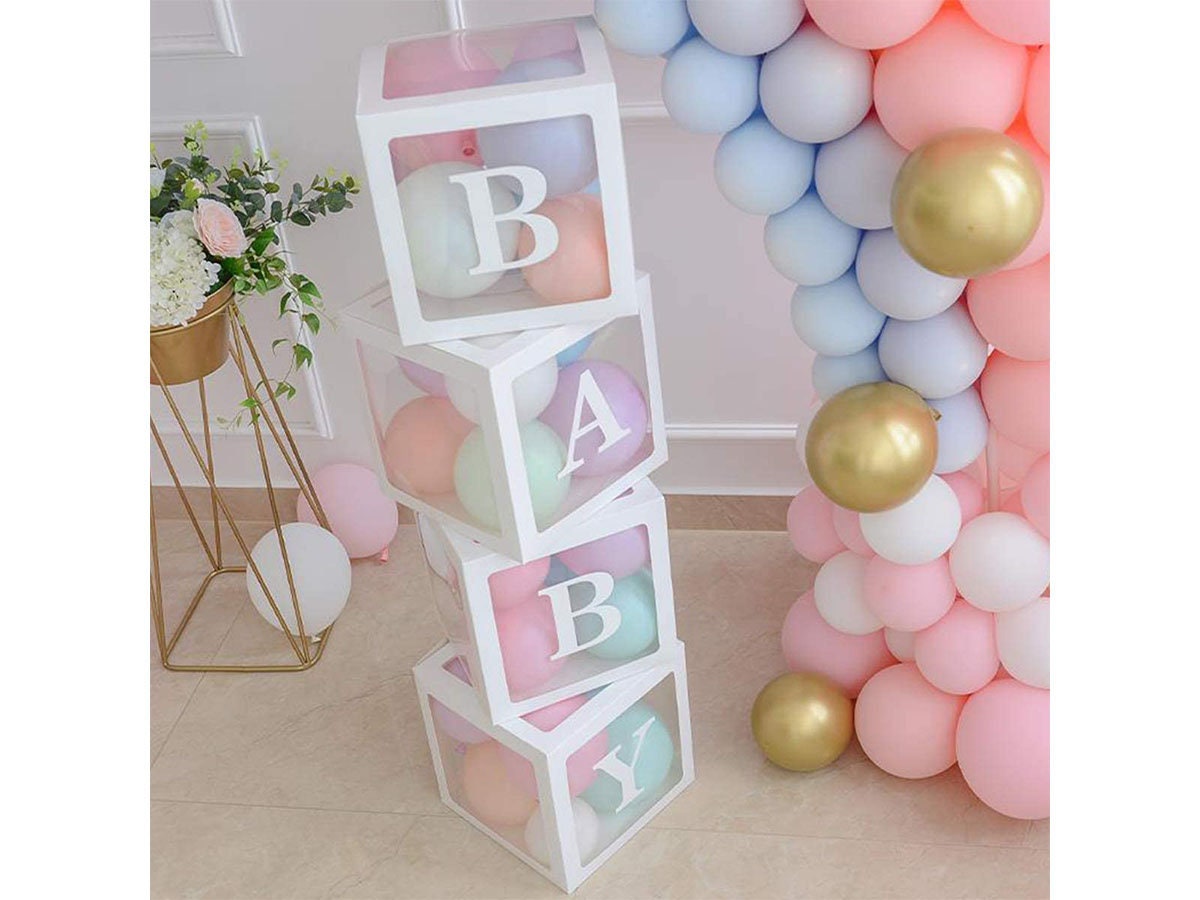 Baby Shower Boxes Party Decorations 4 pcs Transparent Etsy