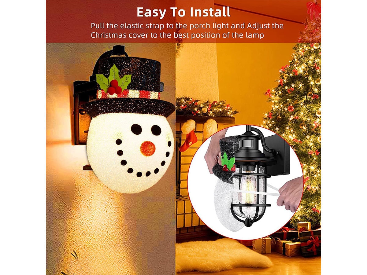 2pcs Christmas Porch Light Covers, Decorations Outdoor Decorations