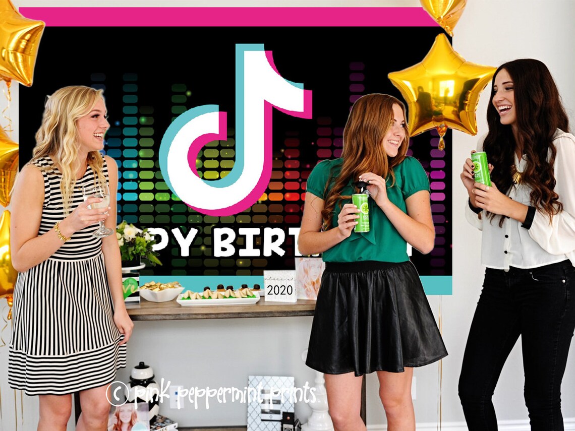 Tik Tok Birthday Backdroptik Tok Party Suppliestik Tok | Etsy