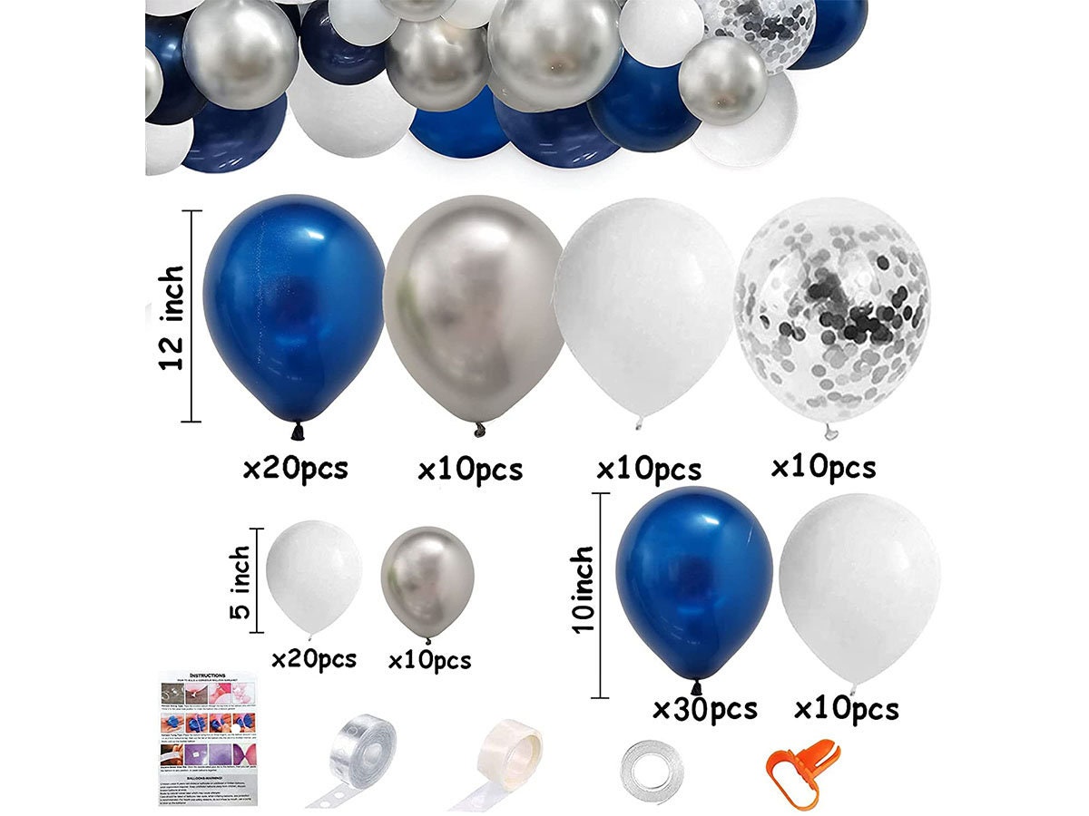 125pcs Royal Blue Silver Balloons Garland Arch Kit 5 10 12 - Etsy