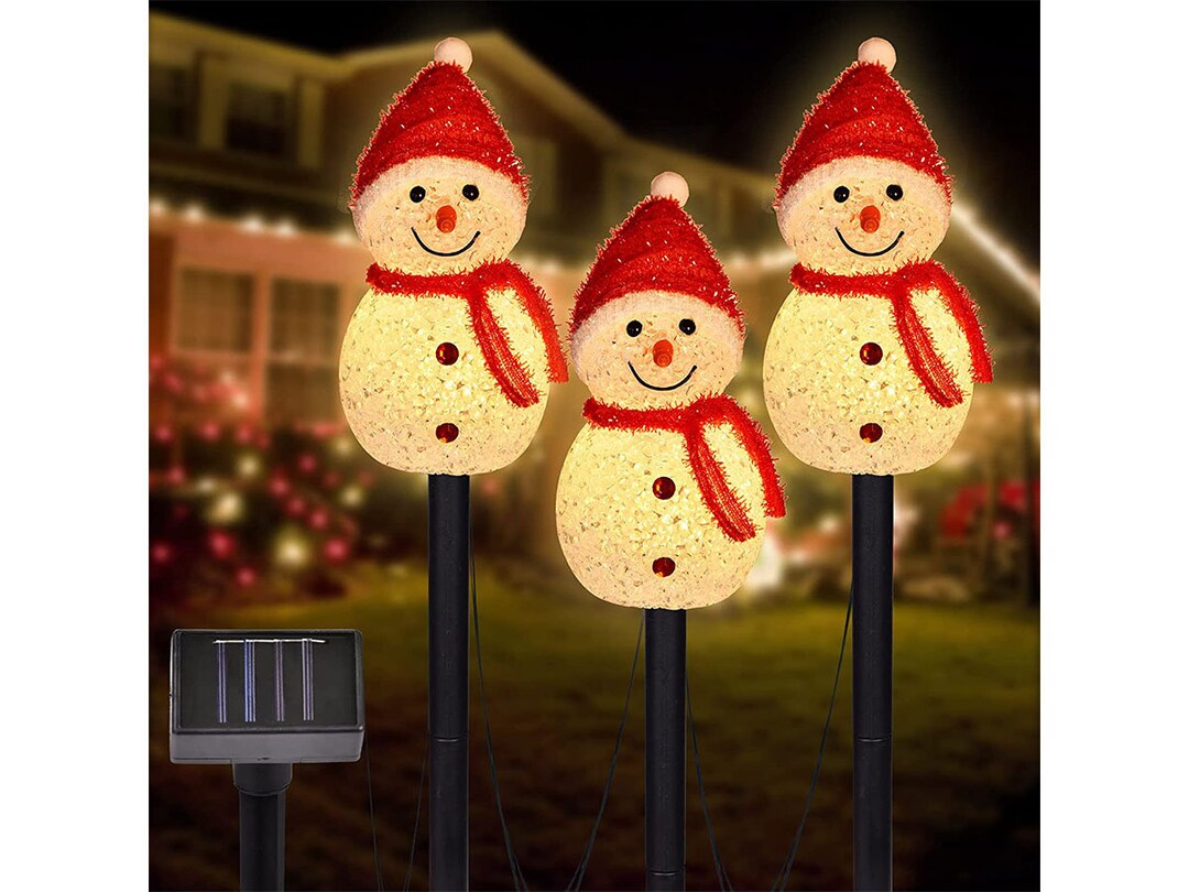 Snowman Shape Outdoor Solar Christmas Yard Decorations Solar Etsy