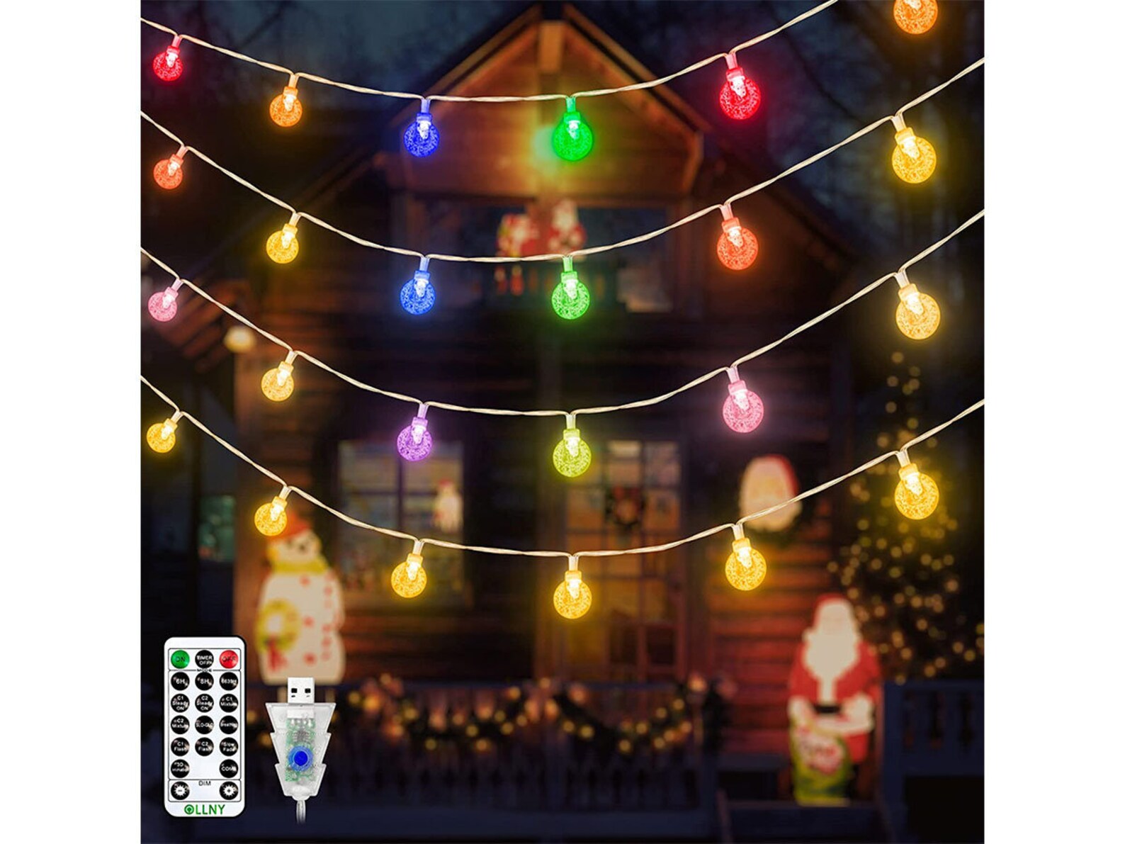Christmas Lights Outdoor String Lights 100LED/49FT Color Etsy UK