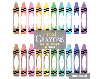 SVG school kleurpotloden pastel clipart naamlabels monogram kamer decor bundel Cricut silhouet print vervolgens gesneden direct downloadbaar clip art-bestand