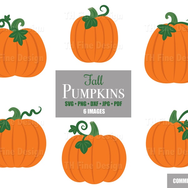 SVG Pumpkin Clip Art Cute Pumpkins Clipart Fall Autumn Thanksgiving Halloween Print Then Cut Cricut Files Downloadable Printable Craft Image