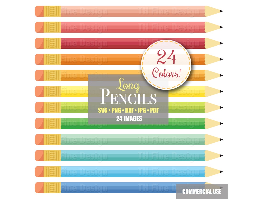 Colorful Pencil Clip Art: School Room Decor (digital Download) - Etsy