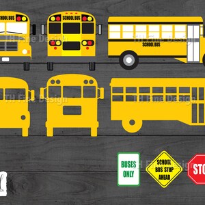 SVG School Buses Front Back Side View Bus Labels Bundle Cricut ...