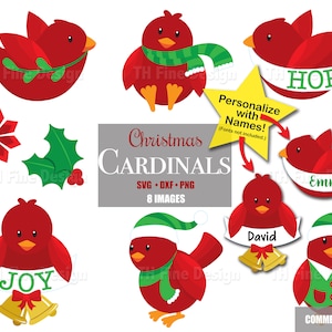 Weihnachten Urlaub Kardinal Winter Cardinals rote Vögel SVG DXF PNG Dateien Schneiden Bundle Cricut Silhouette Download Clip Clipart Vektorkunst