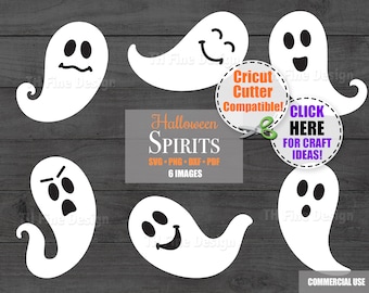 SVG Ghosts Halloween Ghost Cute Spirit Cricut Cutter Clip Art Download Files Cut File Silhouette Stickers Printable Artwork Sublimation DXF