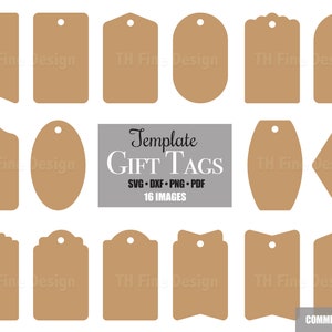 Modèle d'étiquettes SVG Étiquettes pour cadeau Cricut Silhouette Glowforge fichiers de coupe Clipart Clip Art téléchargeable Bundle imprimable facile Simple bricolage