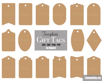 SVG Gift Tags Set Clip Art Cutting Files Bundle Cricut Silhouette Printable Images Instant Digital Downloadable Vector Craft Project Artwork