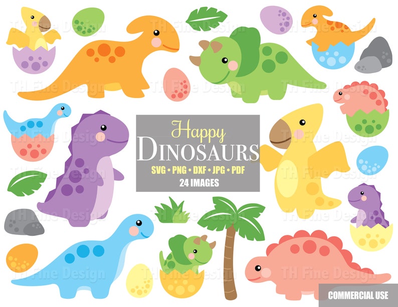Baby Dinosaur clip art download downloadable clipart dinosaurs fun kids artwork teacher classroom craft project decor wall silhouette commercial use stickers transfers template cricut cutter cut files easy simple svg crafting dino printable file