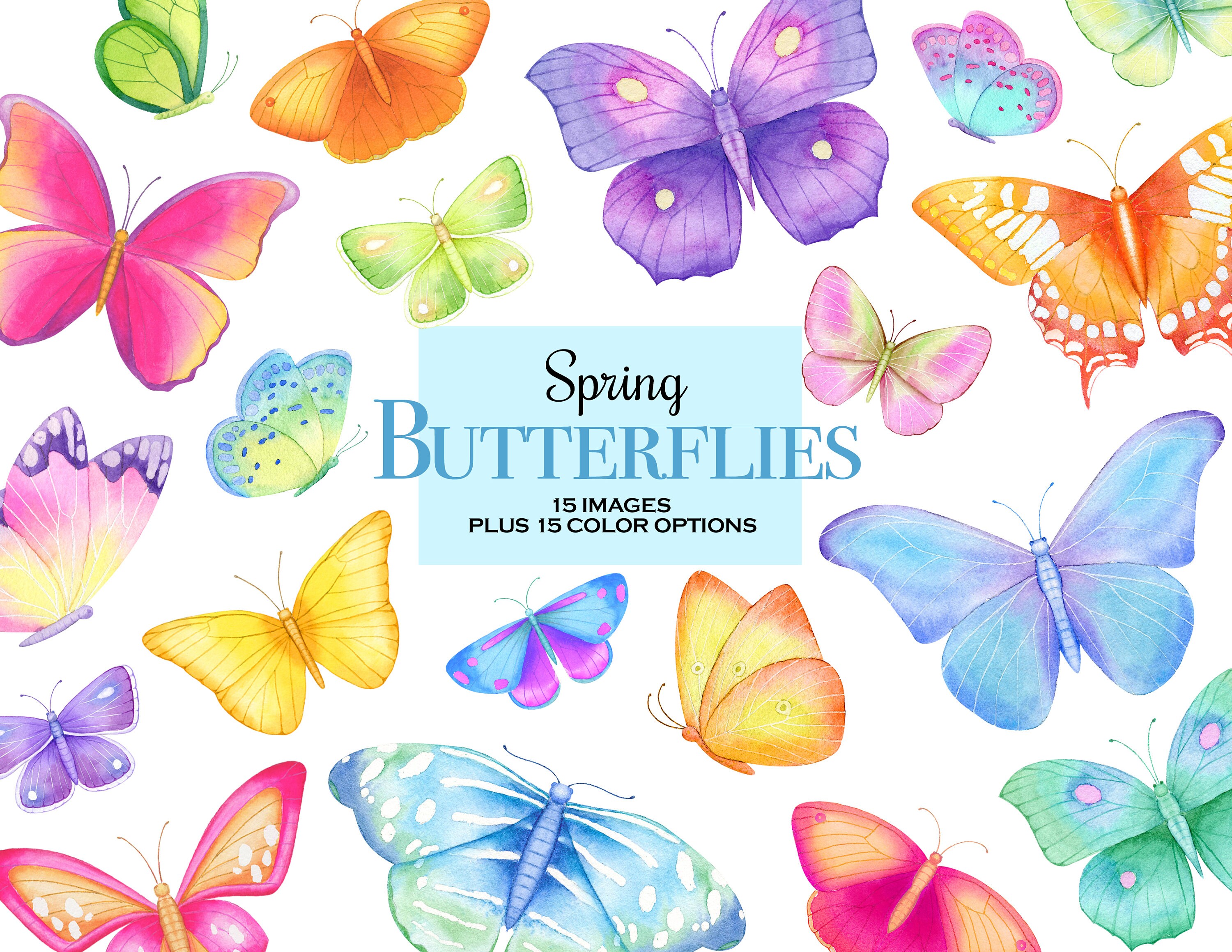 Butterfly clipart downloadable spring butterflies easter Etsy