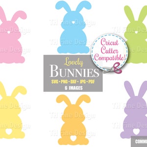 SVG lentekonijn silhouet schattige lente konijntjes konijn vorm downloadbare clip art clipart download afdrukbare Cricut snijbestand ambachtelijke png