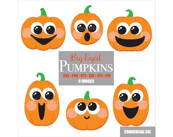 SVG Happy Halloween Pumpkin Jack-o-lanterns Clip Art Cute Pumpkins Jackolanterns Cricut Silhouette Clipart Download Printable Artwork Files